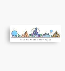 Meet me at my Happy Place Vector Orlando Theme Park Illustration Design Metal Print