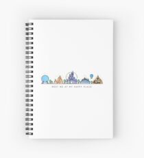 Cuaderno de espiral Encuéntreme en mi lugar feliz Vector Orlando Theme Park Illustration Design