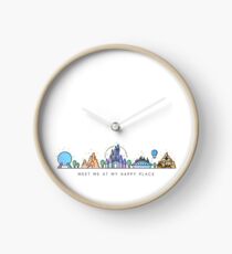 Reloj Encuéntreme en mi lugar feliz Vector Orlando Theme Park Illustration Design