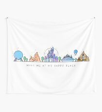 Tela decorativa Encuéntreme en mi lugar feliz Vector Orlando Theme Park Illustration Design