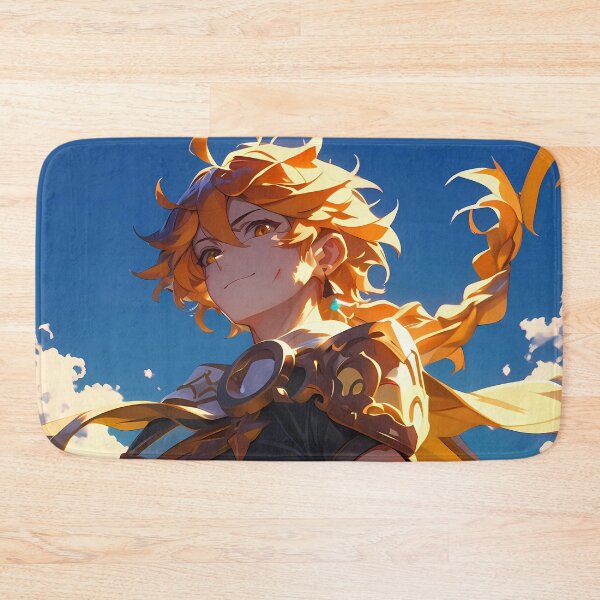 Item preview, Traveler Aether Genshin Impact golden hero radiant sky wind freedom designed and sold by HumbertoValveno.