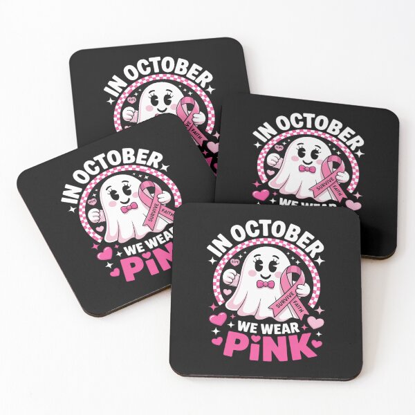 Item preview, Breast Cancer Spooky Halloween Ghost in October We Wear Pink designed and sold by RayArmstrong.