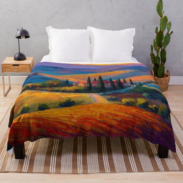 Item preview, Tuscany Landscape Painting – Rolling Hills at Sunset Impressionist designed and sold by ArgentoArt.