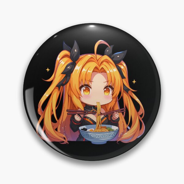 Item preview, High School Irina Shidou Eating Ramen Adorable Orange Hair Kawaii Anime designed and sold by Raslbazola.