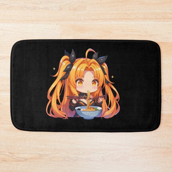 Item preview, High School Irina Shidou Eating Ramen Adorable Orange Hair Kawaii Anime designed and sold by Raslbazola.