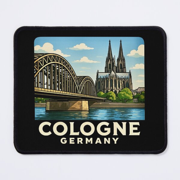 Item preview, Cologne, Germany — Hohenzollern Bridge & Cathedral designed and sold by Myra365Art.