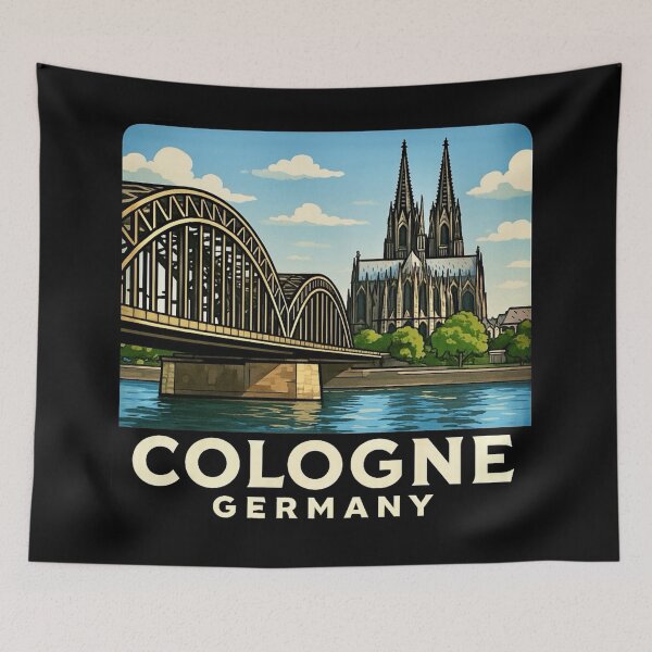 Item preview, Cologne, Germany — Hohenzollern Bridge & Cathedral designed and sold by Myra365Art.