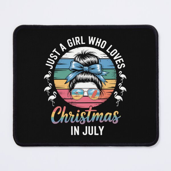 Item preview, Just A Girl Who Loves Christmas In July Messy Bun Women Girl designed and sold by ticlitule.