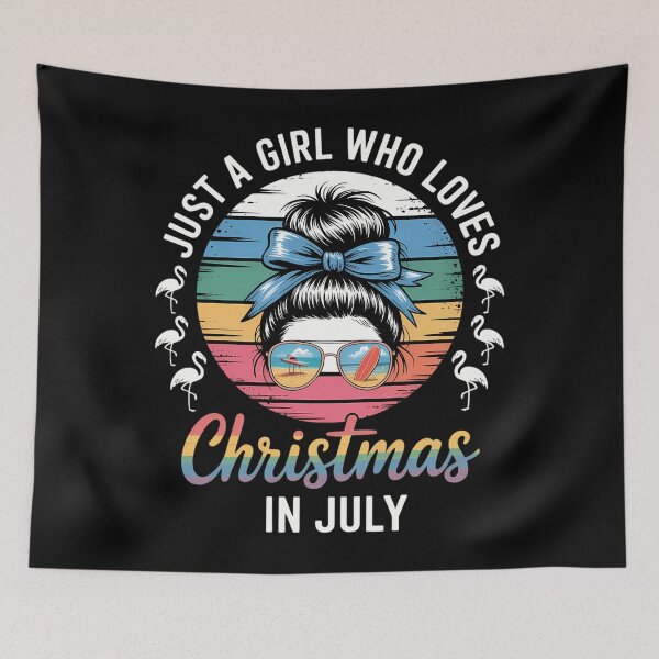 Item preview, Just A Girl Who Loves Christmas In July Messy Bun Women Girl designed and sold by ticlitule.