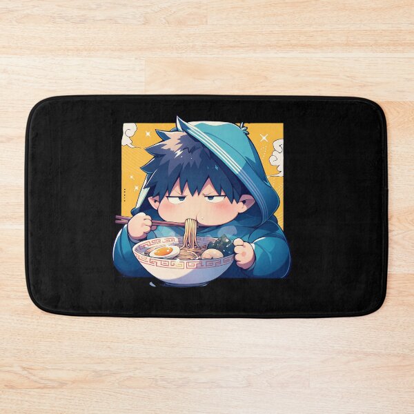 Item preview, Exorcist Rin Okumura Eating Ramen Blue Flames Kawaii Anime designed and sold by Raslbazola.