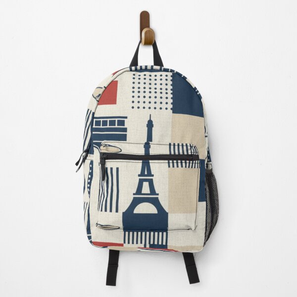 Item preview, Retro Chic French Style Pattern Paris | Geometric Design Eiffel Tower Arc de Triomphe Baguette Coffee Travel designed and sold by DibuHumor.