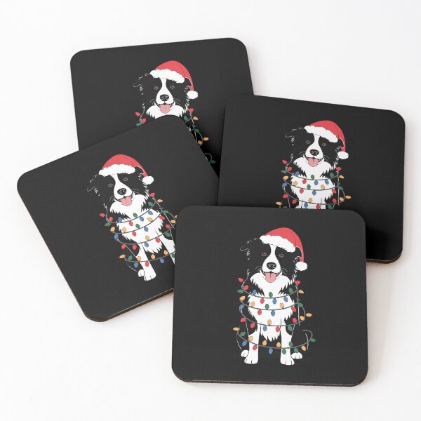 Item preview, Xmas Lighting Santa Hat Collie Christmas designed and sold by FranzFriesen.