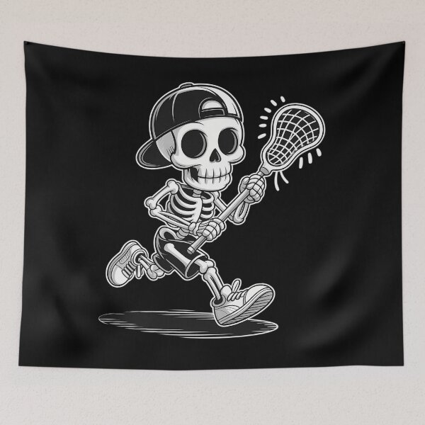 Item preview, Kid Halloween Skeleton Playing Lacrosse Sport Player Costume designed and sold by BiellaSar.