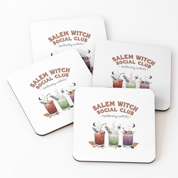 Item preview, Salem Witch Social Club Retro Halloween Cocktails T-Shirt designed and sold by FestivityFinds.