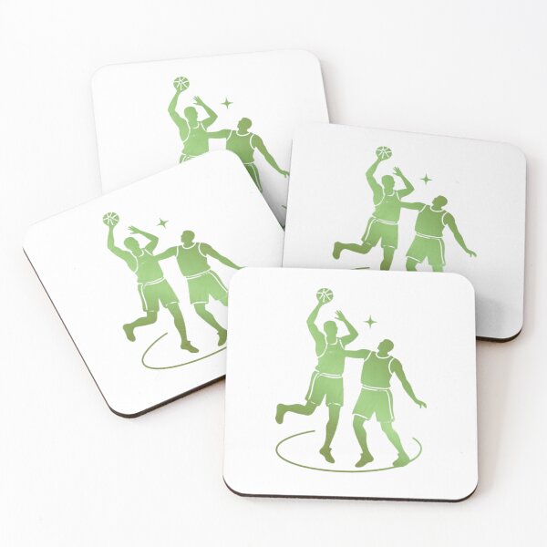 Item preview, Two animated basketball players on the court_Green paint designed and sold by Aariq.