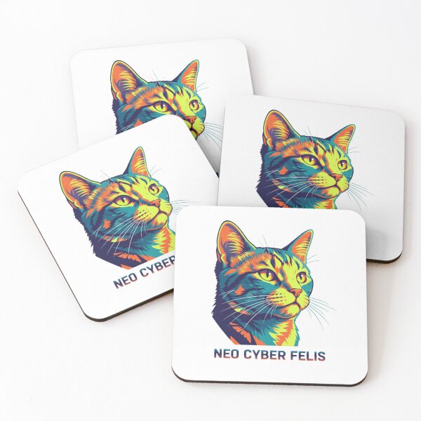 Item preview, Neo Cyber felis Cat Futuristic Graphic Design designed and sold by RabeeaPrintOo.