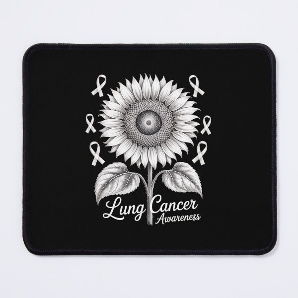 Item preview, Lung Cancer Awareness Flower Cute White Ribbon designed and sold by RayArmstrong.