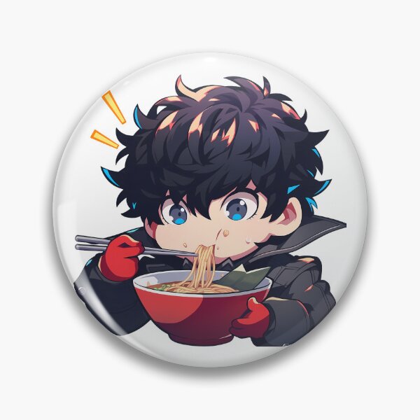 Item preview, Ren Amamiya Eating Ramen Persona 5 Chibi Game Anime designed and sold by Raslbazola.