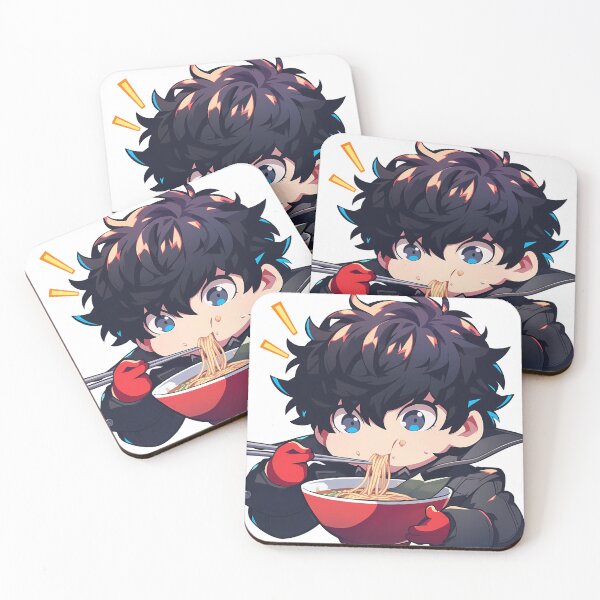 Item preview, Ren Amamiya Eating Ramen Persona 5 Chibi Game Anime designed and sold by Raslbazola.