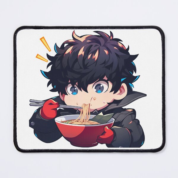 Item preview, Ren Amamiya Eating Ramen Persona 5 Chibi Game Anime designed and sold by Raslbazola.