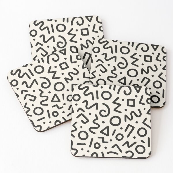 Item preview, Seamless black and white Memphis style pattern designed and sold by champkppwc.