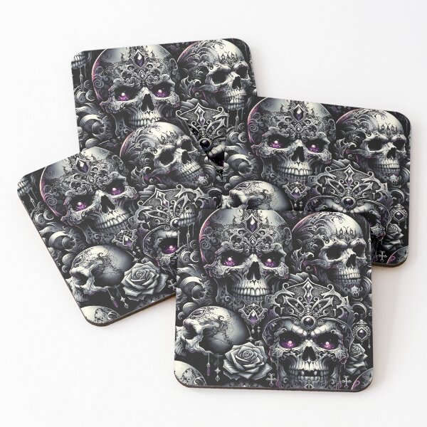 Item preview, Dark Gothic Skull Baroque Macabre Art Print designed and sold by PinUpPizzazz.