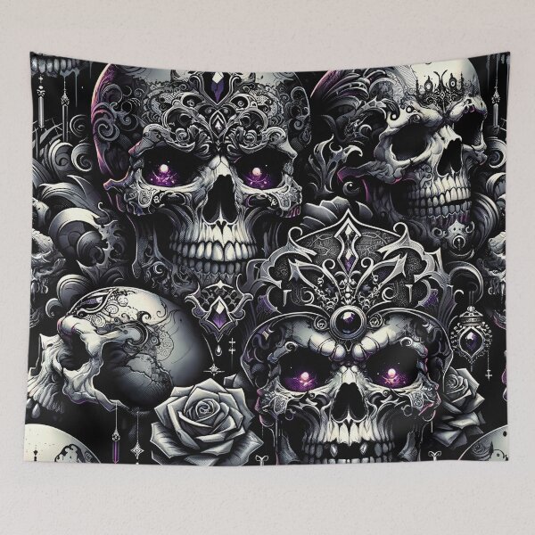 Item preview, Dark Gothic Skull Baroque Macabre Art Print designed and sold by PinUpPizzazz.