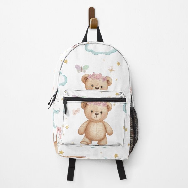Item preview, Floral Watercolor Teddy Bear Nursery Pattern | Cute Baby Design Flowers Clouds Butterflies Boho Cottagecore Nursery designed and sold by DibuHumor.