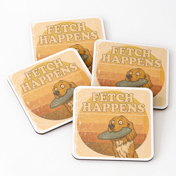 Item preview, Fetch Happens Witty vintage dog pun with faded colors and humor vibe. designed and sold by Tong4130.