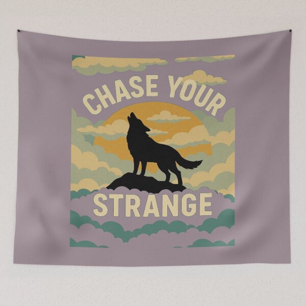 Item preview, Chase Your Dreams Wolf T-Shirt | Motivational Moon & Cloud Graphic Tee | Galaxy Night Sky Aesthetic | Inspirational Wolf Design for Dreamers designed and sold by KDesignCrafts.