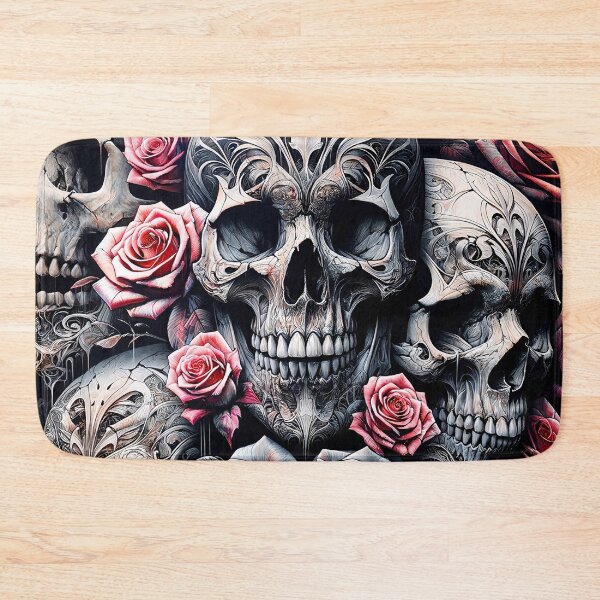 Item preview, Dark Gothic Skull Baroque Macabre Art Print designed and sold by PinUpPizzazz.