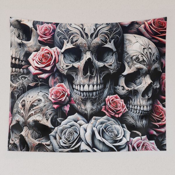 Item preview, Dark Gothic Skull Baroque Macabre Art Print designed and sold by PinUpPizzazz.