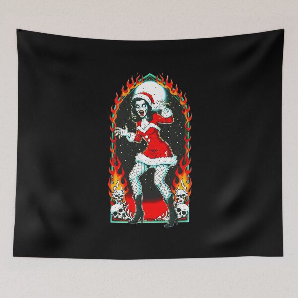 Item preview, Creepy Christmas Zombie Pin-Up designed and sold by CoffinsArt.
