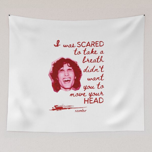 Item preview, Sombr Singer Lyric Art Poster | “I Was Scared To Take A Breath” Emotional Red Quote designed and sold by James  Bradly.