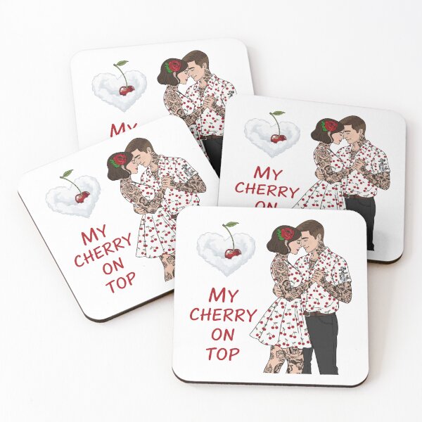 Item preview, My Cherry On Top – Romantic Tattoo Couple Art designed and sold by LoveMatchShop.