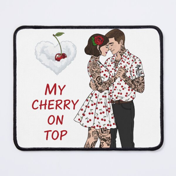 Item preview, My Cherry On Top – Romantic Tattoo Couple Art designed and sold by LoveMatchShop.
