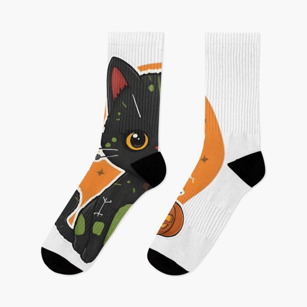 Item preview, Cute Spooky Black Cat and Pumpkin designed and sold by AnimalDesingLab.