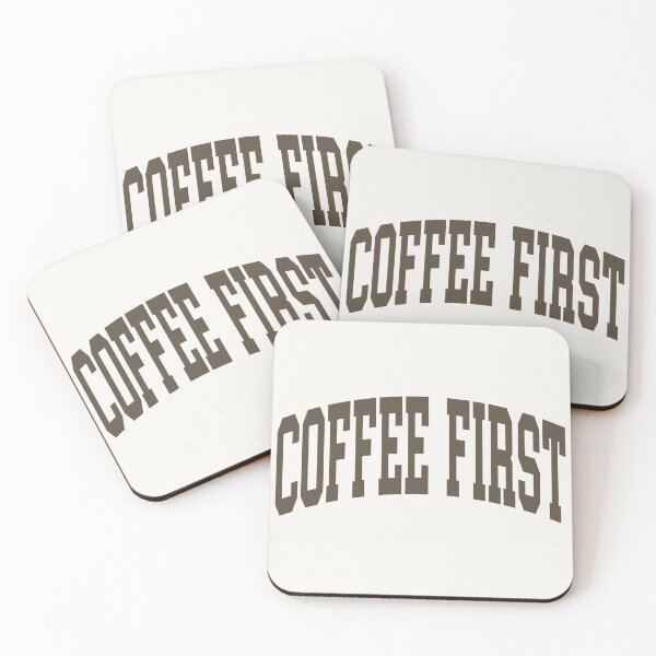 Item preview, Coffee First - Sarcastic College Font Curved Typography designed and sold by chosenhomes.