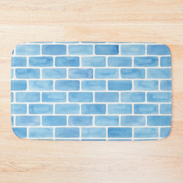 Item preview, Seamless watercolor blue brick wall pattern designed and sold by champkppwc.