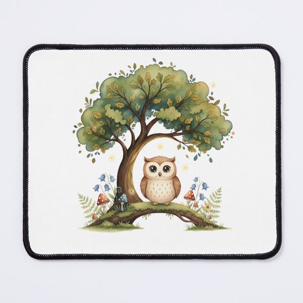 Item preview, Wise Little Owl Under the Tree Watercolor. designed and sold by NewYorkColours.