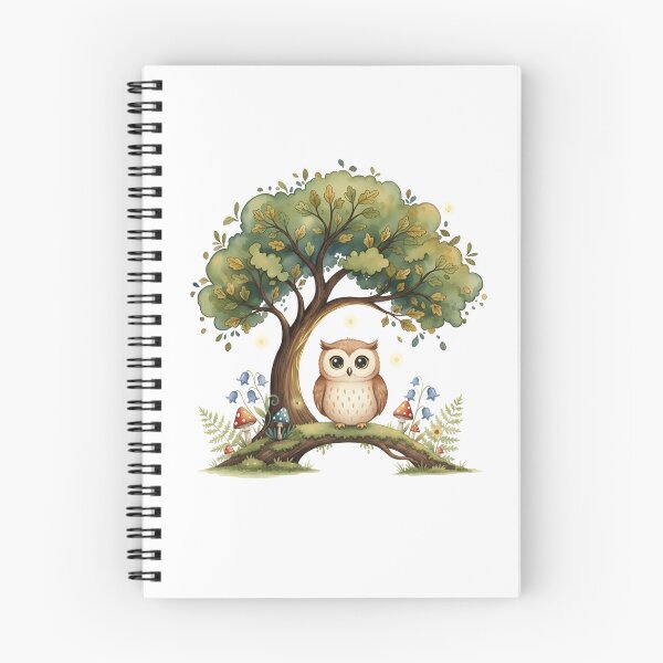 Item preview, Wise Little Owl Under the Tree Watercolor. designed and sold by NewYorkColours.