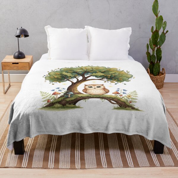 Item preview, Wise Little Owl Under the Tree Watercolor. designed and sold by NewYorkColours.