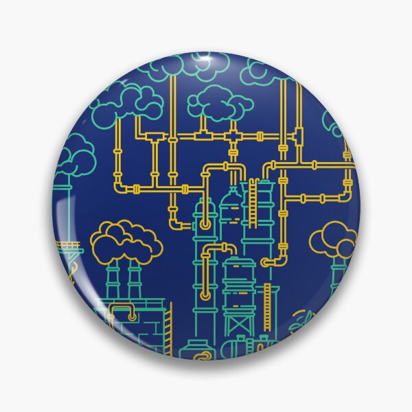 Item preview, concept of green factory, lined graphic of industry buildings  combined with tree designed and sold by NiamLab.