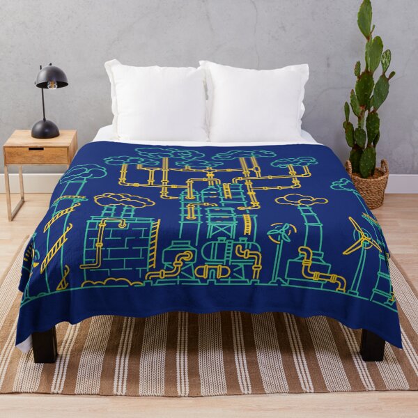 Item preview, concept of green factory, lined graphic of industry buildings  combined with tree designed and sold by NiamLab.