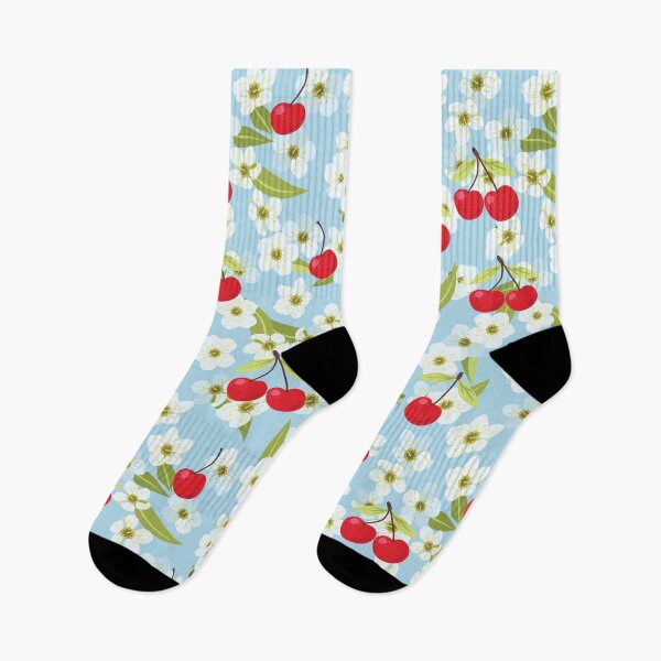Item preview, Cherries with White Flowers designed and sold by chillaxcats.