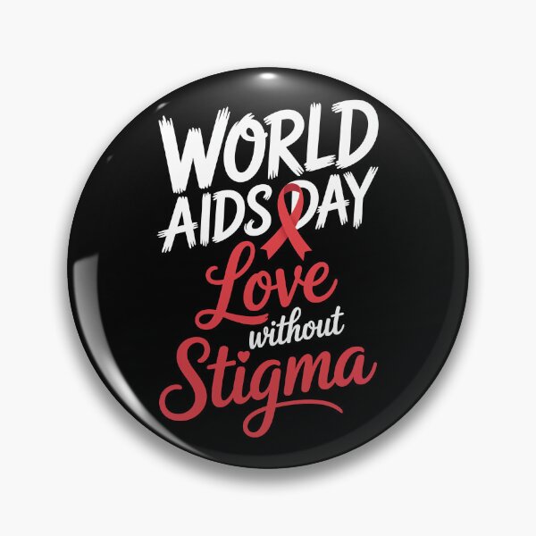 Item preview, World AIDS Day Love Without Stigma Design | Red Ribbon HIV Awareness Support LGBTQ Anti-Stigma Message for December 1 Movement designed and sold by Self Love Studio.