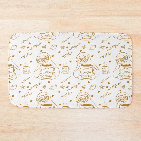 Item preview, seamless pattern with food and drinks, Hand drawn coffee time icons set. Cute sloths.  designed and sold by CreativebyTKK.