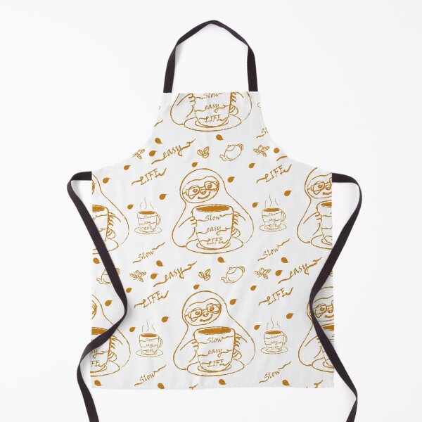 Item preview, seamless pattern with food and drinks, Hand drawn coffee time icons set. Cute sloths. designed and sold by CreativebyTKK.