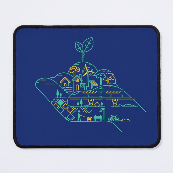 Item preview, concept of eco-city or green city, lined graphic of hand holding leaf with ecology element designed and sold by NiamLab.