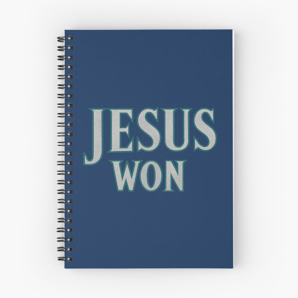 Item preview, JESUS WON – Mariners Colors Silver & Northwest Green Typography designed and sold by getpressedshirt.